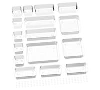 Newaner 16 pièces organisateur tiroir, 5 tailles boite rangement tiroir, antidérapant organiseur maquillage, pour papeterie de bureau rangement, commode, salle de bain, cuisine (transparent)