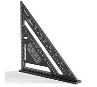 Newaner 180 mm Equerre Menuisier, Aluminium Regle, équerres de charpentier triangulaire épaissi à 45 90 Degres, haute précision mesure outillage, pour charpentier, couvreur, ingénieur (noir)