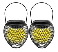 Newaner 2 Pièces Lampe Solaire Exterieur Jardin Suspendue, Lanterne D'extérieur avec Ampoule LED, Lanternes Solaires Extérieures IP55 Pour Jardin,Terrasse,Véranda,Trottoir,fête d'anniversa