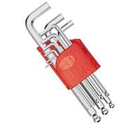 Newaner 9 pièces 1.5-10MM clé allen sphérique, coudées 6 pans métriques et pouces avec etui portative, clef allen clé à laine pour retirer et installer voiture, meuble, appareil électroménager, argent