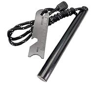 Newaner Allume feu XXL Firesteel, Lanière avec paracorde Briquet à Silex Allume feu Kit Naturel, Grattoir en Acier avec échelle et Tire-Bouchon, allumeurs pour Le Camping, l'extérieur et la Survie