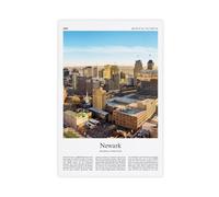 Newark Impression couleur Newark Real Photo Poster de voyage Cadeau New Jersey États-Unis États-Unis Voyage Minimal City Impression sur toile Déco Impression sans cadre 61 x 91,4 cm