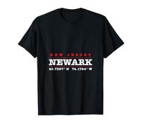 Newark New Jersey Coordonnées GPS Latitude Longitude T-Shirt