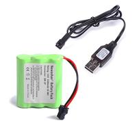 NEWASHAN 2400mAh 3,6V Batterie pour RC Voiture Jouet Avion Robot électrique Truck Camion Télécommandée Radiocommande Rechargeable Ni-MH AA Piles Accu avec Câble de Charge (SM-2P)