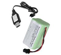 NEWASHAN 2400mAh 4,8V Rechargeable Ni-MH AA Batterie pour RC Voiture Jouet Outils électrique Camion Construction Benne Télécommandée Radiocommande Piles Accu avec USB Câble Chargeur (Fiche SM-2P)