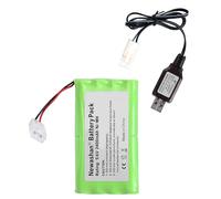 NEWASHAN 2400mAh 9,6V Batterie pour RC Voiture Jouet Avion Robot électrique Truck Camion Télécommandée Radiocommande Rechargeable Ni-MH AA Piles Accu avec Câble de Charge (Fiche Tamiya)