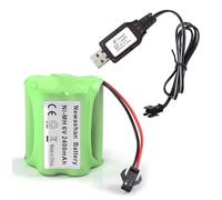 NEWASHAN 6V 2400mAh Ni-MH Batterie avec câble de Charge USB pour Voiture RC Amphibie lumière Solaire Outils Electriques et appareils électroménagers SUV Truck(SM-2P)