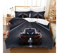 NEWAT Super Racing Passion Housse de Couette et Taie d'Oreiller en Microfibre Douce Confortable Moderne Voiture de Sport Vitesse Couvre-lit Housse de Couette (Motif 6,220x240cm)