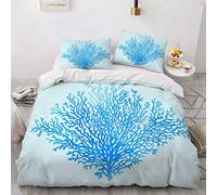 NEWAT Thème nautique mer océan, Housse de couette/édredon Parure de lit, Bateau Navire Ancre Gouvernail Boussole Lampe Phare Corde Bouteille, Bleu Marine Blanc (A, 135 x 200 cm)