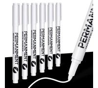 Newatty 6 Marqueurs Blancs, Stylo Blanc 1mm Feutre Acrylique Permanent Séchage Rapide Imperméables Stylos Marqueur Blanc Indelebile pour Pierre Bois Verre Céramique Pneus Textiles