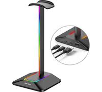 NewBee Z8 Support d'écouteurs, effet lumineux RGB, base en caoutchouc antidérapante, noir