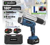 NewBeny 96Mpa 14000PSL pistolet à graisse électrique injecteur d'huile Machine à graisse pistolet à graisse électrique outil matériel pour Makita 21V batterie broche 2 Battery