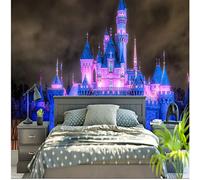 Newberli Papier Peint 3D Personnalisé - Scène de Nuit Féerique Avec Château - Pour Chambre d'Enfants, Décor Mural de Bande Dessinée