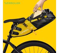 NEWBOLER sac de vélo étanche 13L grande capacité sac de selle de vélo cyclisme pliable queue arrière sac vtt route coffre Bikepacking BAG040GRE 13L