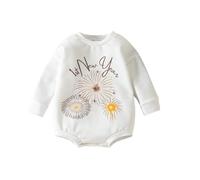 Newborn Cas de vêtements unisexe pour bébé à manches longues et col rond pour bébé garçon fille printemps premier nouvel an bébé premier nouvel an bébé tenue fille, Blanc., 60-70