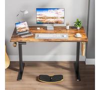 NEWBULIG Bureau d'ordinateur sur Pied, Table réglable en Hauteur, Plate-Forme élévatrice pour Jeux, Bureau, Salle de Classe, Salle de conférence, Bois et métal