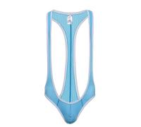NewBull Borat Mankini pour Homme Sexy Filet Jockstrap Body de fête Respirant Extensible Pyjama Cosplay Lingerie Maillot de Bain Strap en V Sling pour Valentin, Taille Unique
