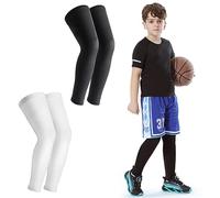 Newbyinn Lot de 2 paires de manchons de compression pour enfant, pour jeunes garçons et filles, pour le basket-ball, le football