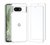 NEW'C Coque pour Google Pixel 8 Haute Transparente Silicone en Gel TPU Souple et 2 × Verre trempé pour Google Pixel 8 Film Protection écran
