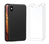 NEW'C Coque pour iPhone XS Max Silicone Ultra Fine Noir et 2 × Verre trempé Film Protection écran pour iPhone XS Max