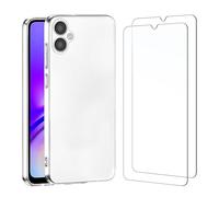NEW'C Coque pour Samsung Galaxy A05 Haute Transparente Silicone en Gel TPU Souple et 2 × Verre trempé pour Samsung Galaxy A05 Film Protection écran