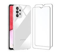 NEW'C Coque pour Samsung Galaxy A13 4G Ultra Transparente Silicone en Gel TPU Souple et 2 × Verre trempé pour Samsung Galaxy A13 4G Film Protection écran