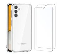 NEW'C Coque pour Samsung Galaxy A13 5G, A04s, Ultra Transparente Silicone en Gel TPU Souple et 2 × Verre trempé pour Samsung Galaxy A13 5G, A04s Film Protection écran