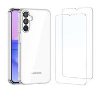 NEW'C Coque pour Samsung Galaxy A15 5G Silicone Ultra Fine Transparent et 2 × Verre trempé pour Samsung Galaxy A15 5G Film Protection écran