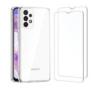 NEW'C Coque pour Samsung Galaxy A23 4G Ultra Transparente Silicone en Gel TPU Souple et 2 × Verre trempé pour Samsung Galaxy A23 4G Film Protection écran