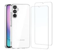 NEW'C Coque pour Samsung Galaxy A24 4G Haute Transparente Silicone en Gel TPU Souple et 2 × Verre trempé pour Samsung Galaxy A24 4G Film Protection écran