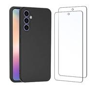 NEW'C Coque pour Samsung Galaxy A54 5G Silicone Ultra Fine Noir et 2 × Verre trempé pour Samsung Galaxy A54 5G Film Protection écran