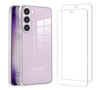 NEW'C Coque pour Samsung Galaxy S23 Plus Haute Transparente Silicone en Gel TPU Souple et 2 × Verre trempé Film Protection écran pour Samsung Galaxy S23 Plus - Résistance aux Rayures