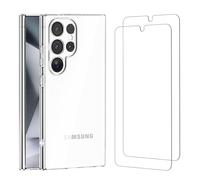 NEW'C Coque pour Samsung Galaxy S24 Ultra 5G Haute Transparente Silicone en Gel TPU Souple et 2 × Verre trempé pour Samsung Galaxy S24 Ultra 5G Film Protection écran