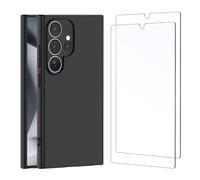 NEW'C Coque pour Samsung Galaxy S24 Ultra 5G Silicone Ultra Fine Noir et 2 × Verre trempé pour Samsung Galaxy S24 Ultra 5G Film Protection écran