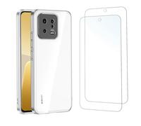 NEW'C Coque pour Xiaomi 13 (6.36) Ultra Transparente Silicone en Gel TPU Souple et 2 × Verre trempé pour Xiaomi 13 (6.36") Film Protection écran