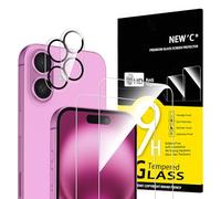 NEW'C Kit de 4, 2 x Verre Trempé pour iPhone 16 Plus (6,7 Pouces) et 2 x Protection Caméra Arrière - Anti Rayures - sans Bulles d'air -Ultra Résistant - Dureté 9H Glass