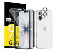 NEW'C Kit de 4, 2 x Verre Trempé pour iPhone 17 (6,3 Pouces) et 2 x Protection Caméra Arrière - Kit Outil d'Installation Facile - Anti Rayures - Ultra Résistant-HD Transparent