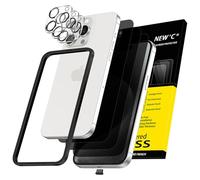 NEW'C Kit de 6, 3 x Verre Trempé Anti-Espion pour iPhone 15 Pro Max (6,7") et 3 x Protection Caméra Arrière + Bouchon Anti-Poussière - Kit Outil d'Installation Facile-Angle de Confidentialité à 28°