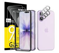 NEW'C Kit de 6, 3 x Verre Trempé pour iPhone 17 (6,3 Pouces) et 3 x Protection Caméra Arrière - Kit Outil d'Installation Facile - Anti Rayures - Ultra Résistant-HD Transparent