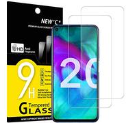 NEW'C Lot de 2, Verre Trempé pour Honor 20, 20 Pro, Film Protection écran efficace contre les Rayures - sans Bulles - Ultra Résistant (0,33mm HD Ultra Transparent) Dureté 9H Glass
