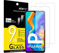 NEW'C Lot de 2, Verre Trempé pour Huawei P30 Lite, Nova 4e, Film Protection écran -sans Bulles d'air -Ultra Résistant (0,33mm HD Ultra Transparent) Dureté 9H Glass