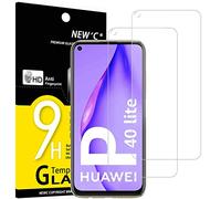 NEW'C Lot de 2, Verre Trempé pour Huawei P40 Lite 4G, Film Protection écran efficace contre les Rayures - sans Bulles - Ultra Résistant (0,33mm HD Ultra Transparent) Dureté 9H Glass
