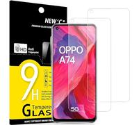 NEW'C Lot de 2, Verre Trempé pour Oppo A54 5G, Oppo A74 5G, Film Protection écran efficace contre les Rayures - sans Bulles - Ultra Résistant (0,33mm HD Ultra Transparent) Dureté 9H Glass