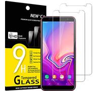 NEW'C Lot de 2, Verre Trempé pour Samsung Galaxy J6 Plus, Film Protection écran sans Bulles d'air Ultra Résistant (0,33mm HD Ultra Transparent) Dureté 9H Glass