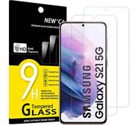 NEW'C Lot de 2, Verre Trempé pour Samsung Galaxy S21 5G (6.2), Film Protection écran -sans Bulles d'air -Ultra Résistant (0,26mm HD Ultra Transparent) Dureté 9H Glass