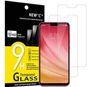 NEW'C Lot de 2, Verre Trempé pour Xiaomi Mi 8 Lite, Mi 8X, Film Protection écran efficace contre les Rayures - sans Bulles - Ultra Résistant (0,33mm HD Ultra Transparent) Dureté 9H Glass
