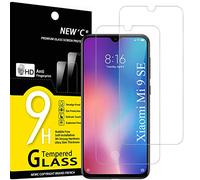NEW'C Lot de 2, Verre Trempé pour Xiaomi Mi 9 SE, Mi Play, Film Protection écran efficace contre les Rayures - sans Bulles - Ultra Résistant (0,33mm HD Ultra Transparent) Dureté 9H Glass