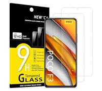 NEW'C Lot de 2, Verre Trempé pour Xiaomi Poco F3, Xiaomi Mi 11i, Film Protection écran efficace contre les Rayures - sans Bulles - Ultra Résistant (0,33mm HD Ultra Transparent) Dureté 9H Glass