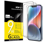 NEW'C Lot de 3, Couverture Complète Verre Trempé pour iPhone 14, iPhone 13, iPhone 13 Pro (6,1 Pouces) Film en Protection écran - Bords Incurvés 2,5D - Ultra Résistant - Efficace contre les Rayures