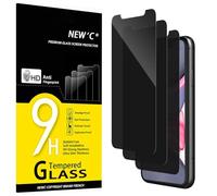 NEW'C Lot de 3, Verre Trempé Anti-Espion pour iPhone 11, iPhone XR, Angle de Confidentialité 28 Degrés Amélioré, Dureté Ultra-Résistante 9H, Sans Bulles